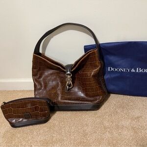 Dooney & Bourke Brown Croc Embossed Tote
